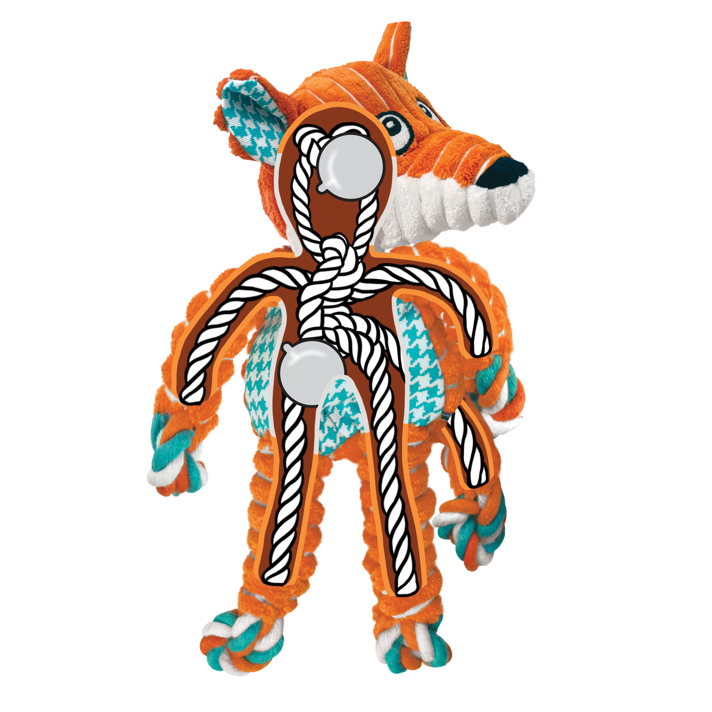 Kong Xmas Floppy Knots Medium