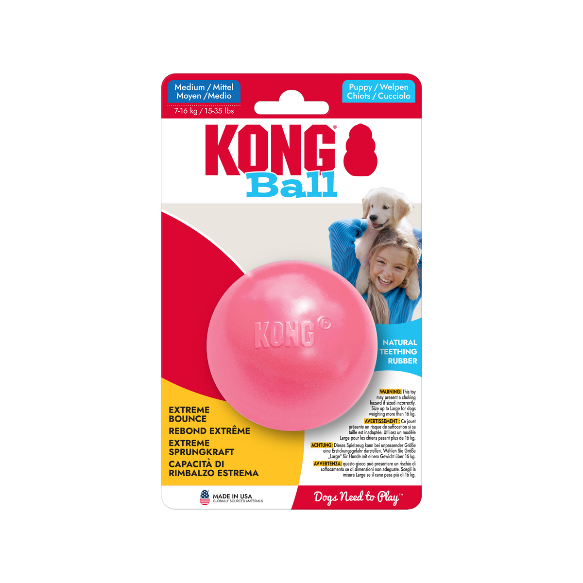 KONG Puppy Ball w/Hole Md/Lg EU