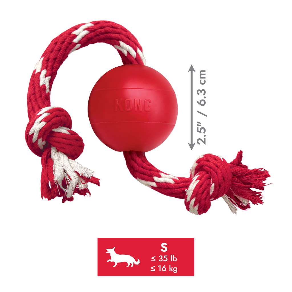 KONG Ball w/Rope Sm EU