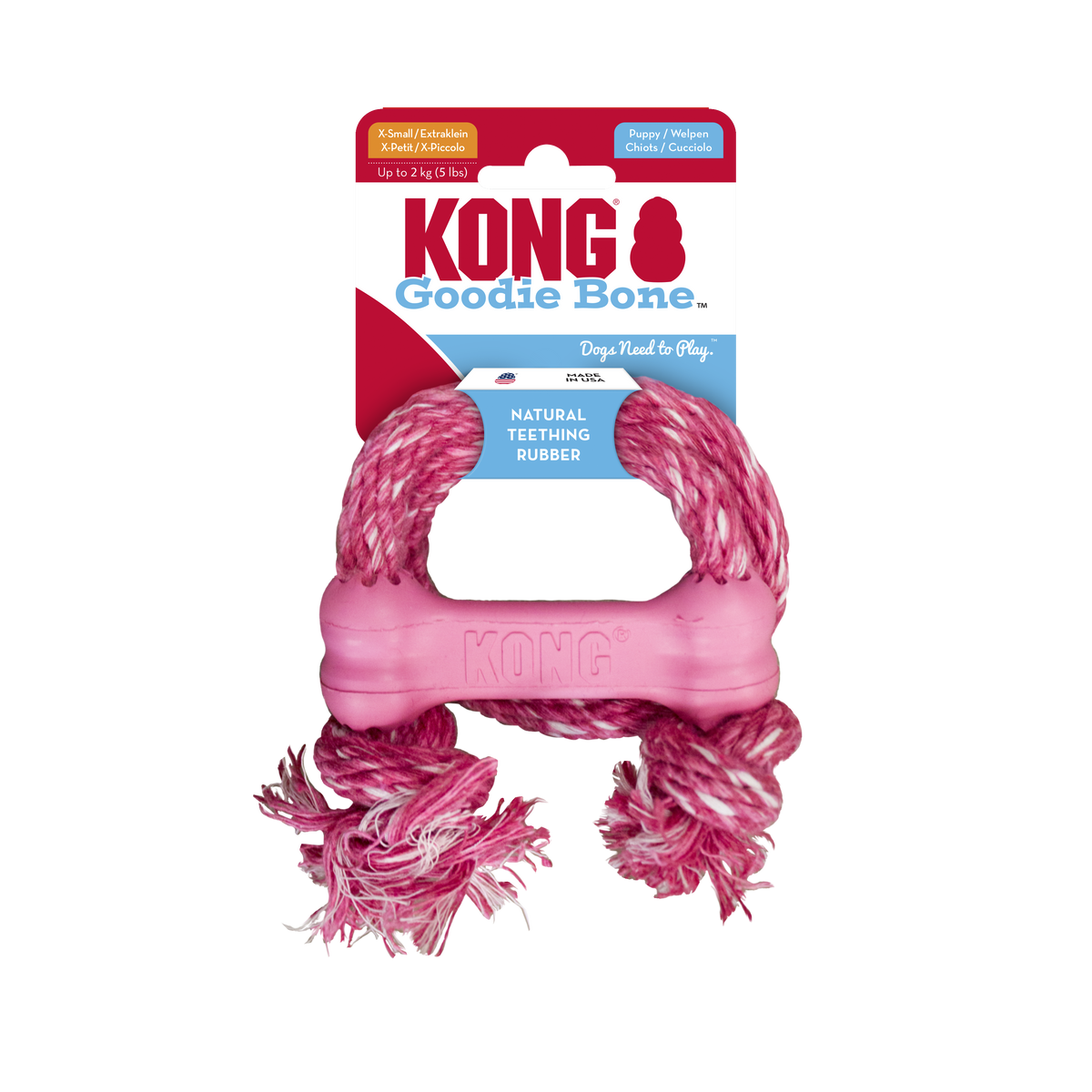 KONG Puppy Goodie Bone w/Rope XS EU