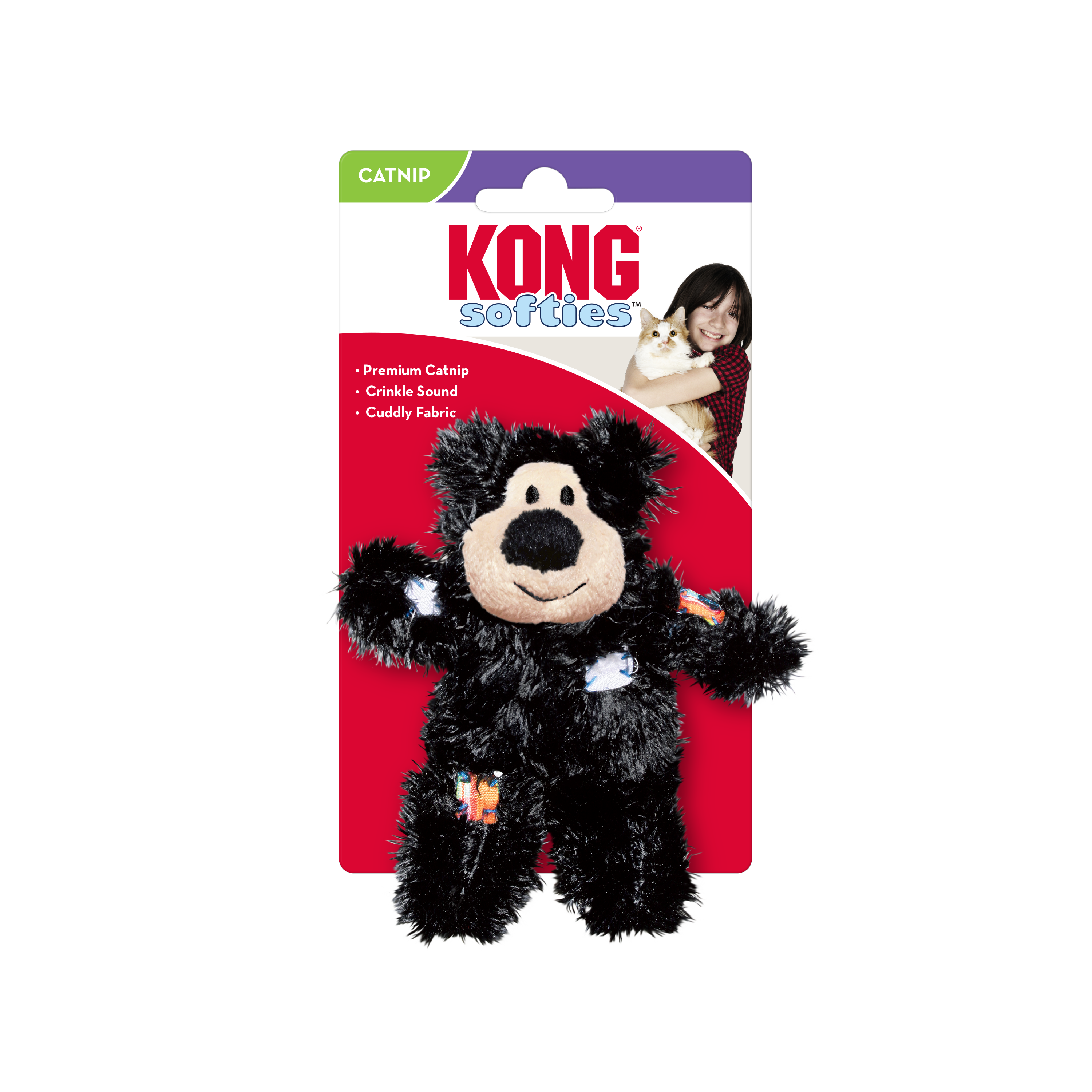 Kong Xmas Cat Softies Bear Assorted Each
