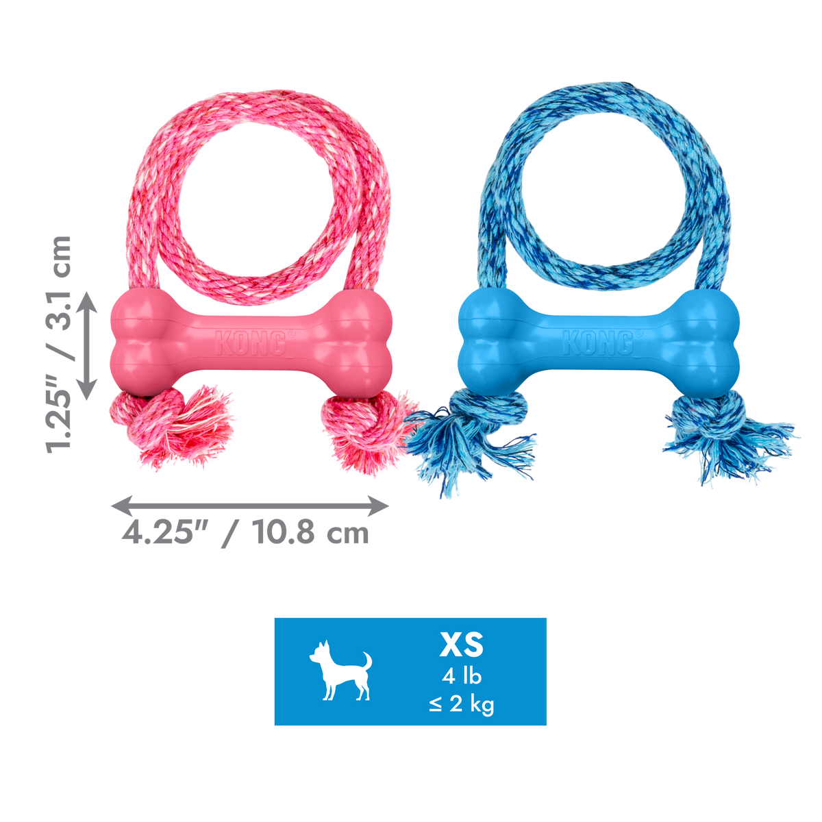 KONG Puppy Goodie Bone w/Rope XS EU