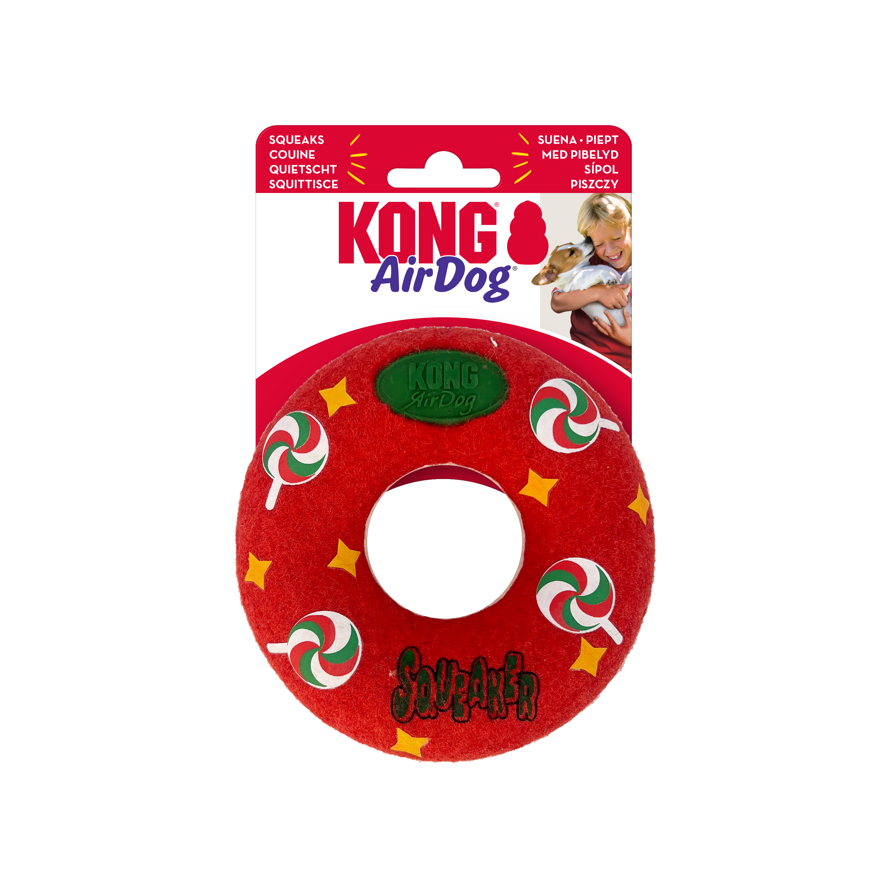 Kong Xmas AirDog Squeaker Donut Medium