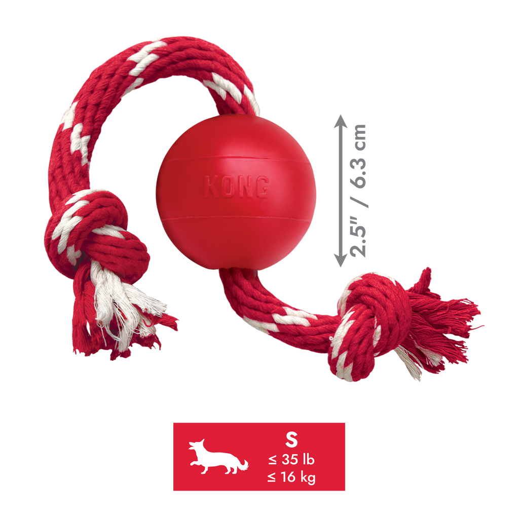 KONG Ball w/Rope Sm EU