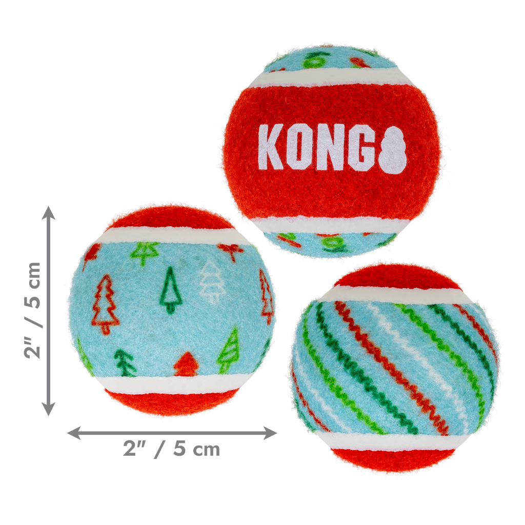 Kong Xmas SqueakerAir Tennis Ball x6 S