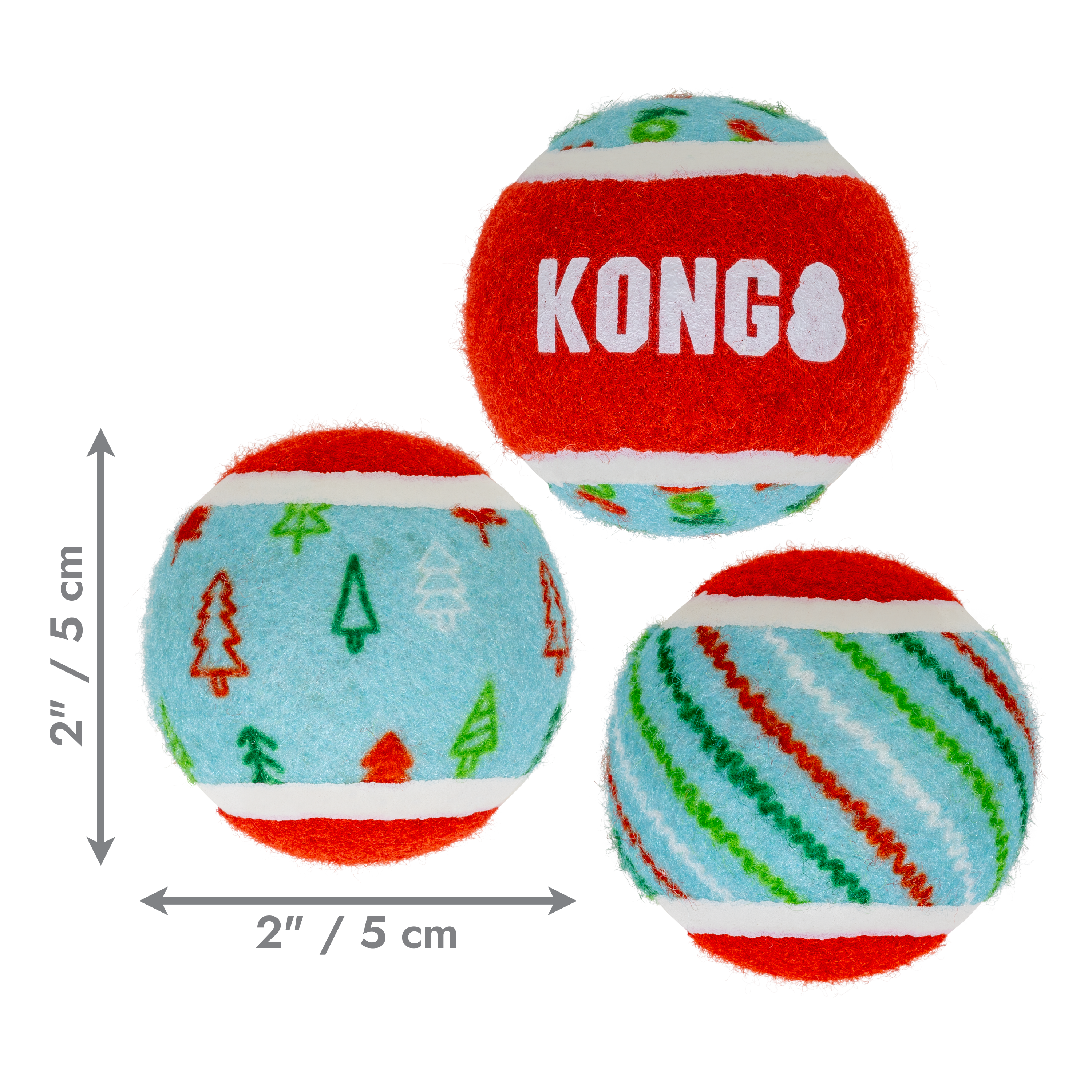 Kong Xmas SqueakerAir Tennis Ball x6 S