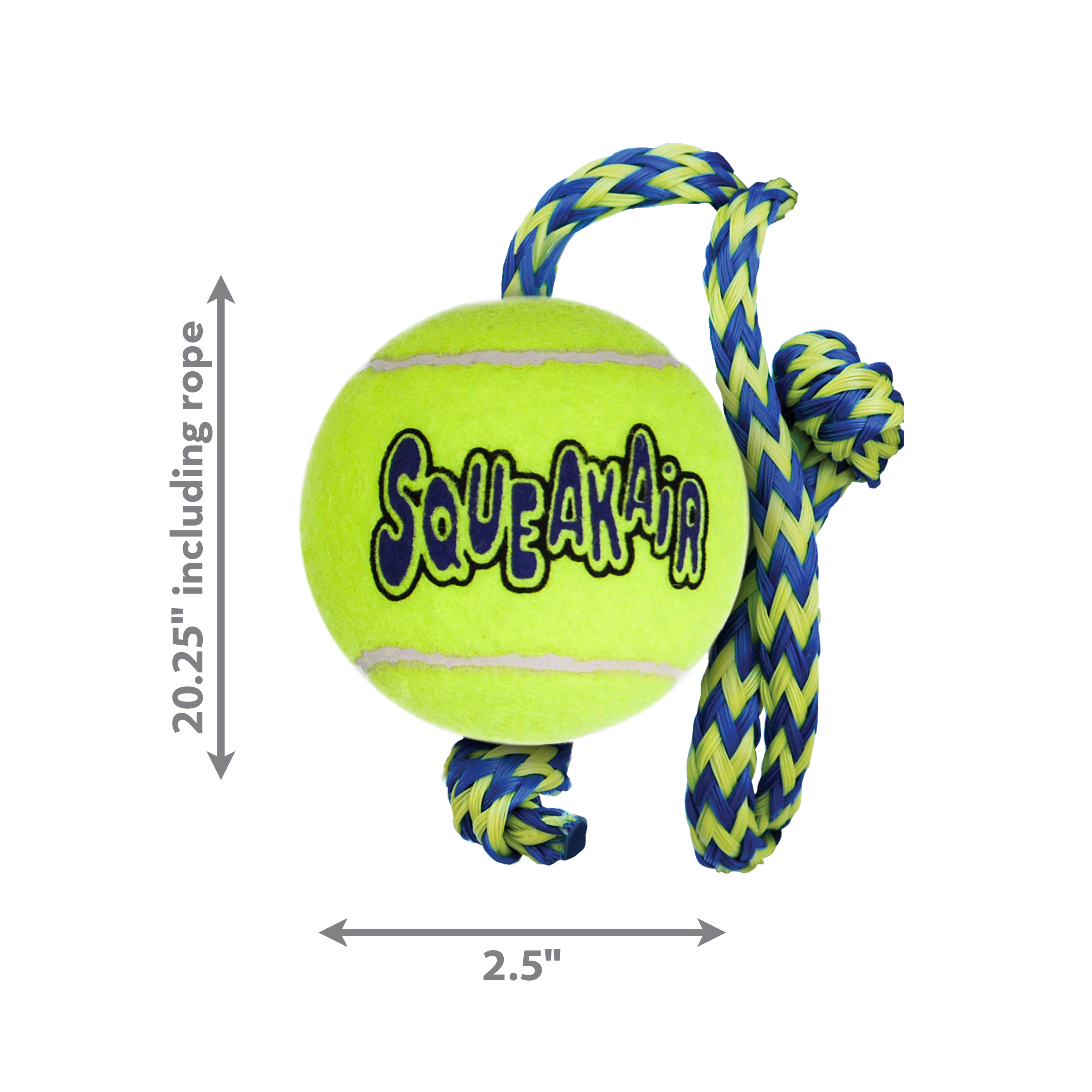 Kong SqueakAir Ball with Rope Medium