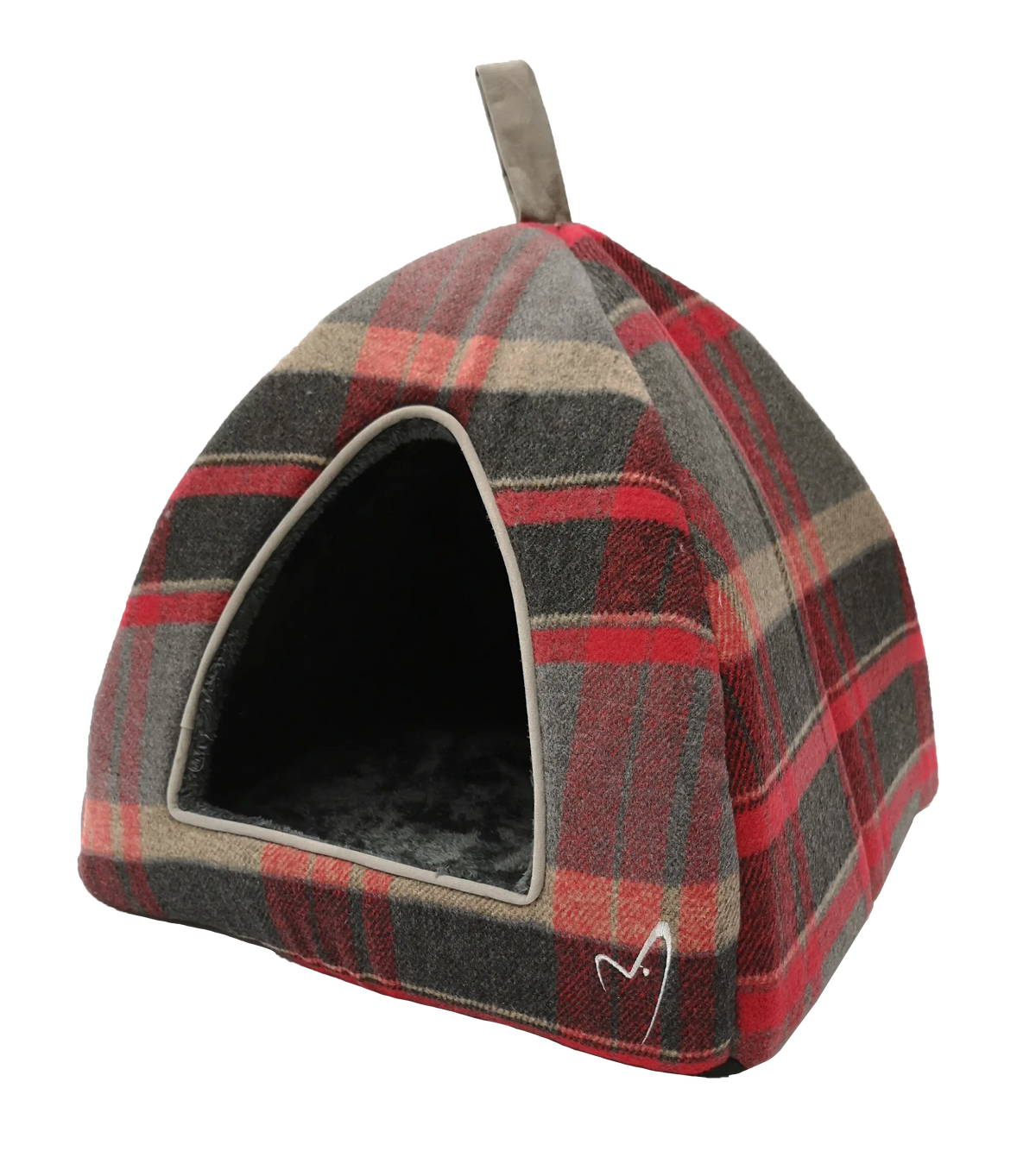 Camden Pyramid Bed (40x40x40cm) Red Check
