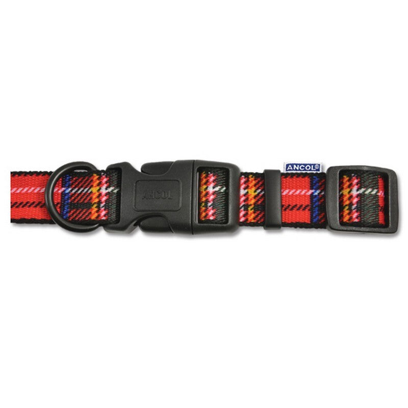 Ancol Tartan Adjustable Red Dog Collar 30 - 50cm