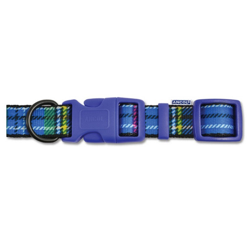 Ancol Blue Tartan Adjustable Dog Collar 25 - 50cm
