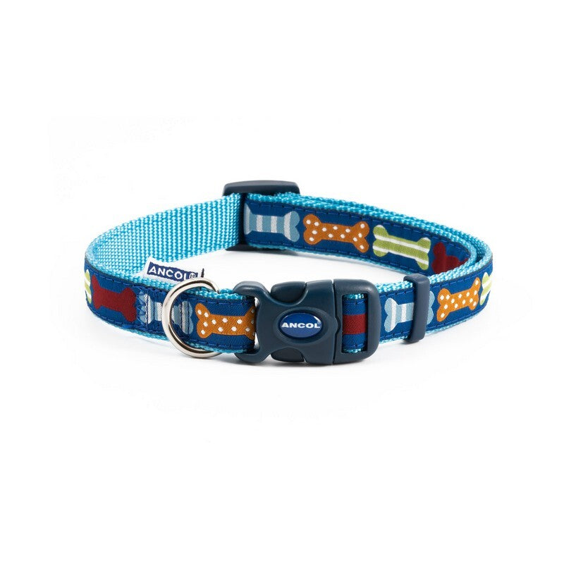 Ancol Nylon Blue Tartan Dog Lead 19mm x 1m