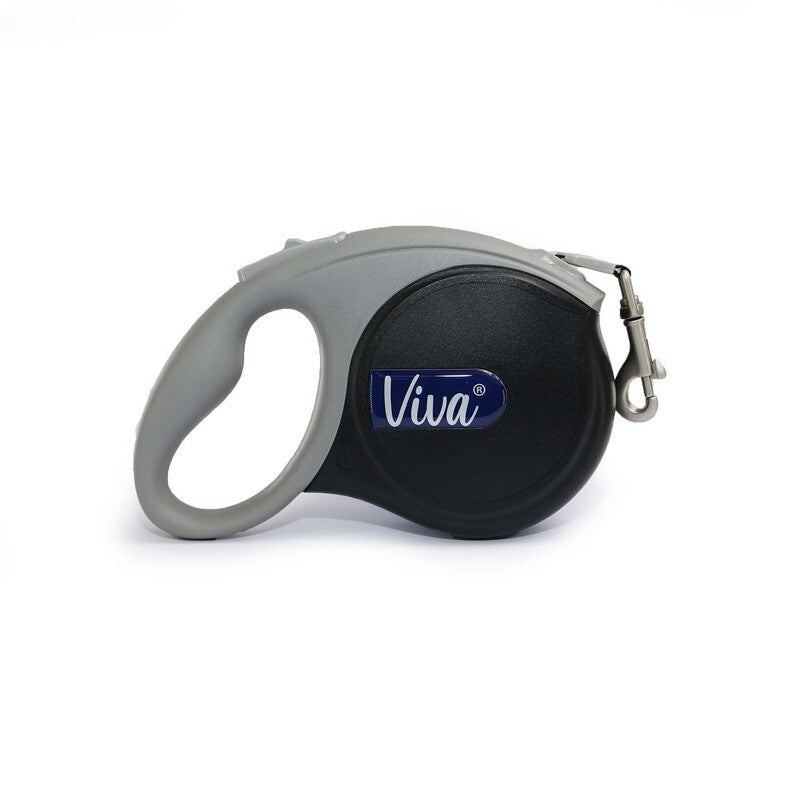 Ancol Viva Retractable Tape Dog Lead Black Medium 5m