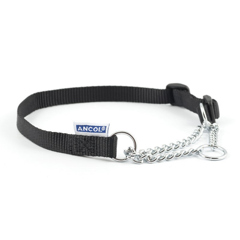 Ancol Nylon Chain Check Collar Black 45cm