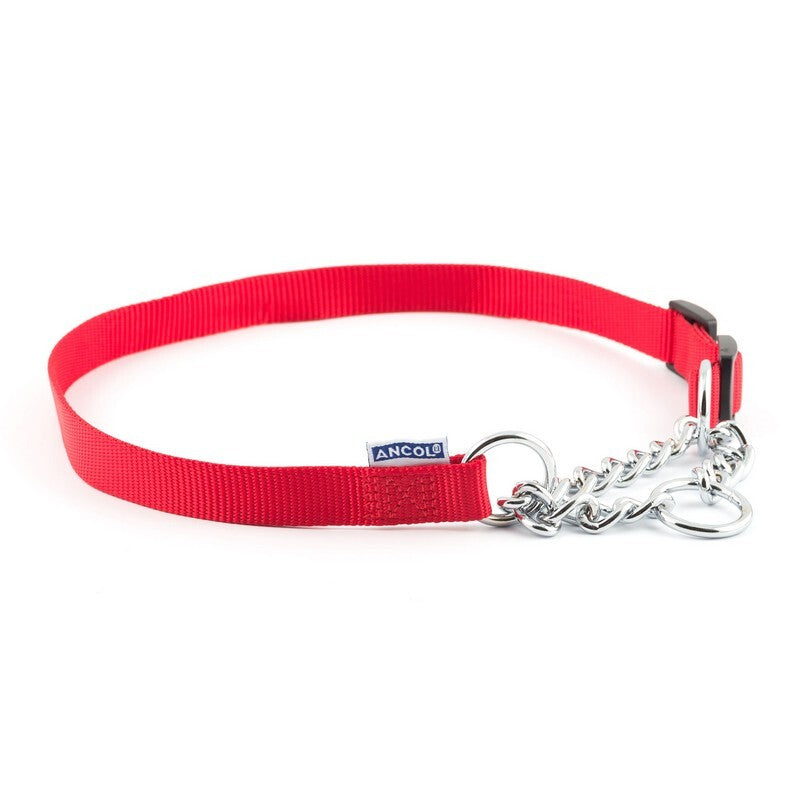 Ancol Nylon Chain Check Collar Red 70cm