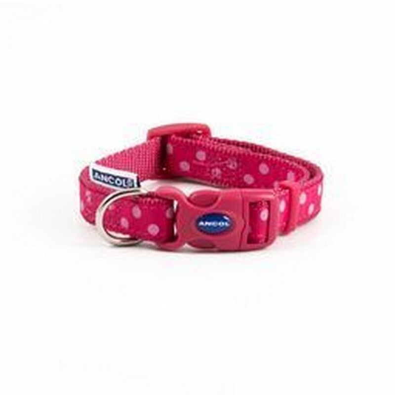 Ancol Vintage Polka Dot Dog Collar Pink 20 - 30cm