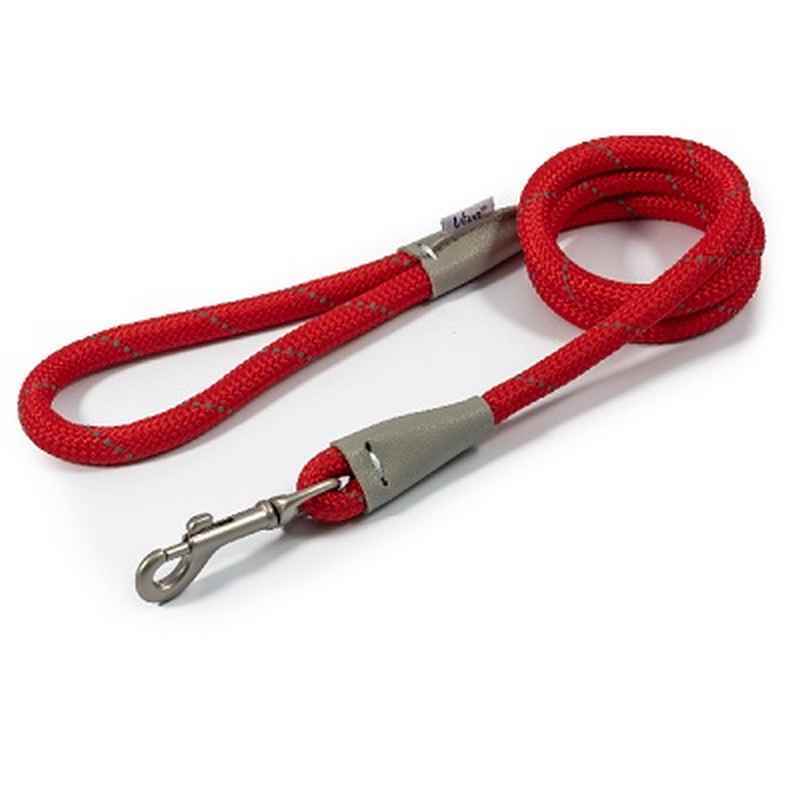 Ancol Viva Rope Reflective Snap Lead Red 12mm x 1.07m