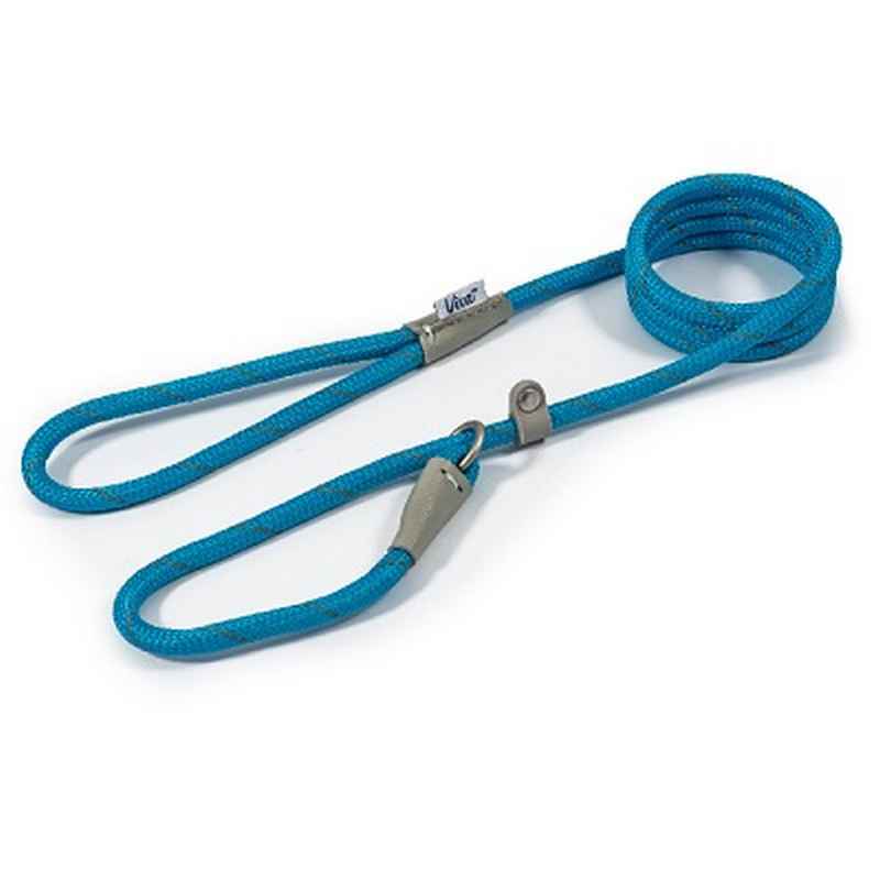 Ancol Viva Rope Reflective Slip Lead Blue 8mm x 1.5m