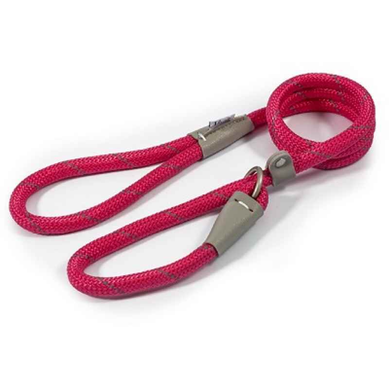 Ancol Viva Rope Reflective Slip Lead Pink 12mm x 1.5m