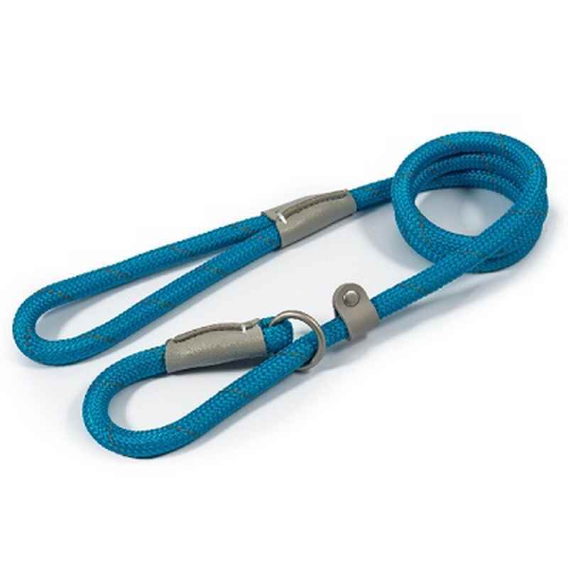 Ancol Viva Rope Reflective Slip Lead Blue 12mm x 1.5m