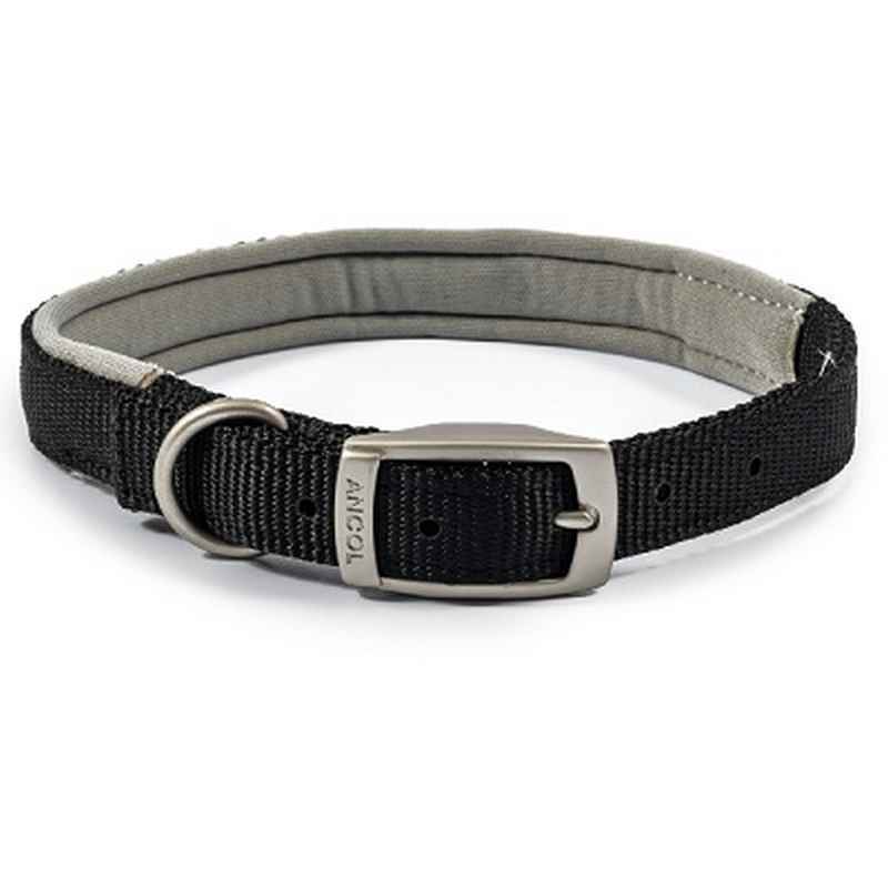 Ancol Viva Padded Buckle Collar Black 35-43cm