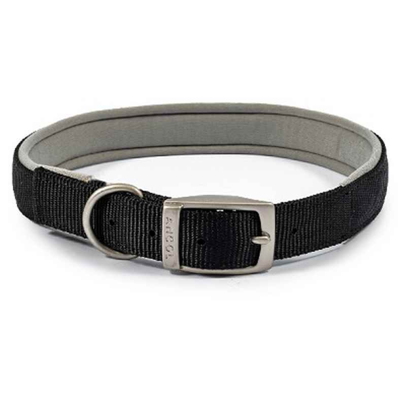 Ancol Viva Padded Buckle Collar Black 50-59cm
