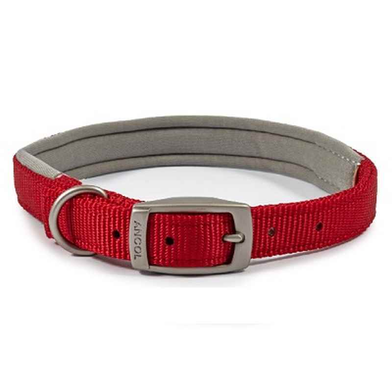 Ancol Viva Padded Buckle Collar Red 50-59cm