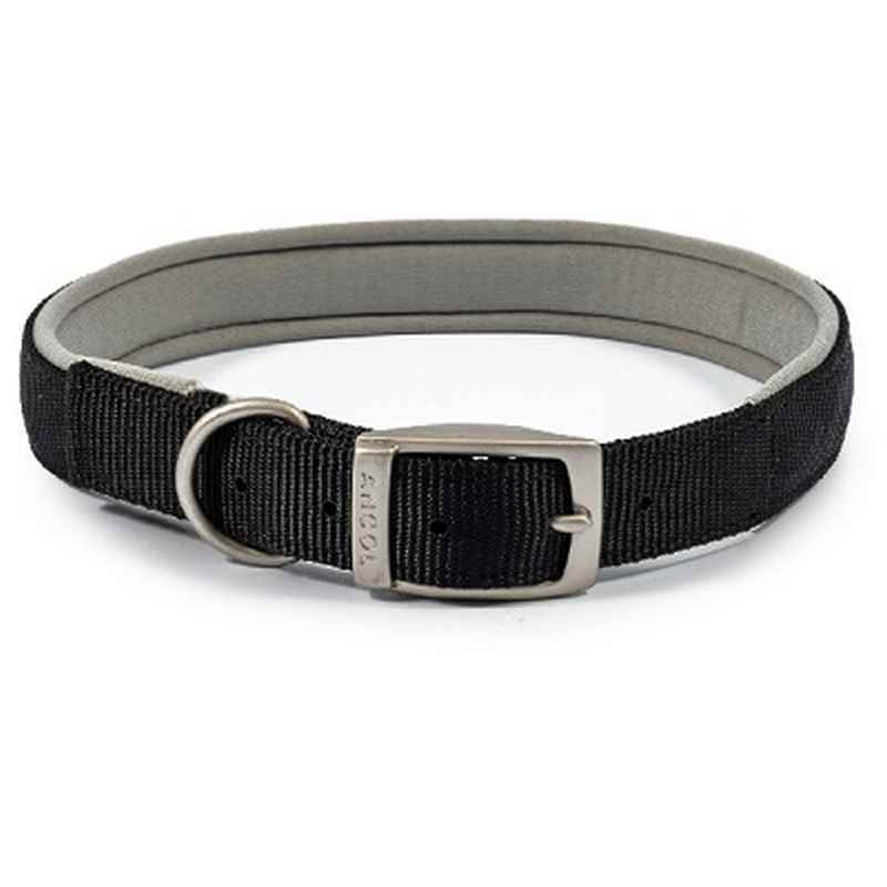 Ancol Viva Padded Buckle Collar Black 55-63cm