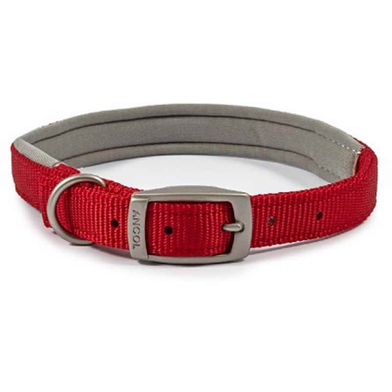Ancol Viva Padded Buckle Collar Red 55-63cm