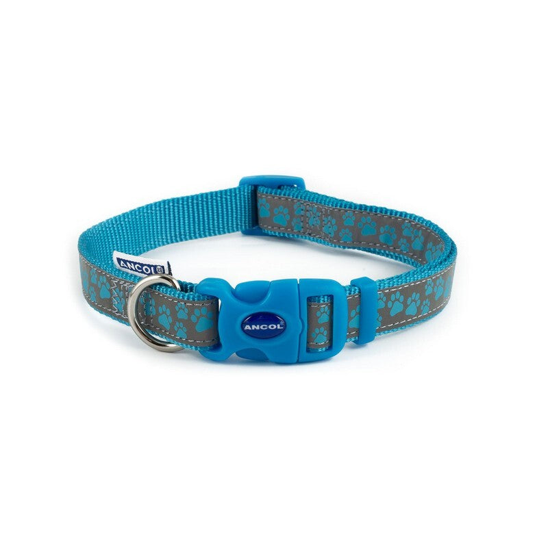 Ancol Paws Adjustable Reflective Blue Dog Collar 45-70cm