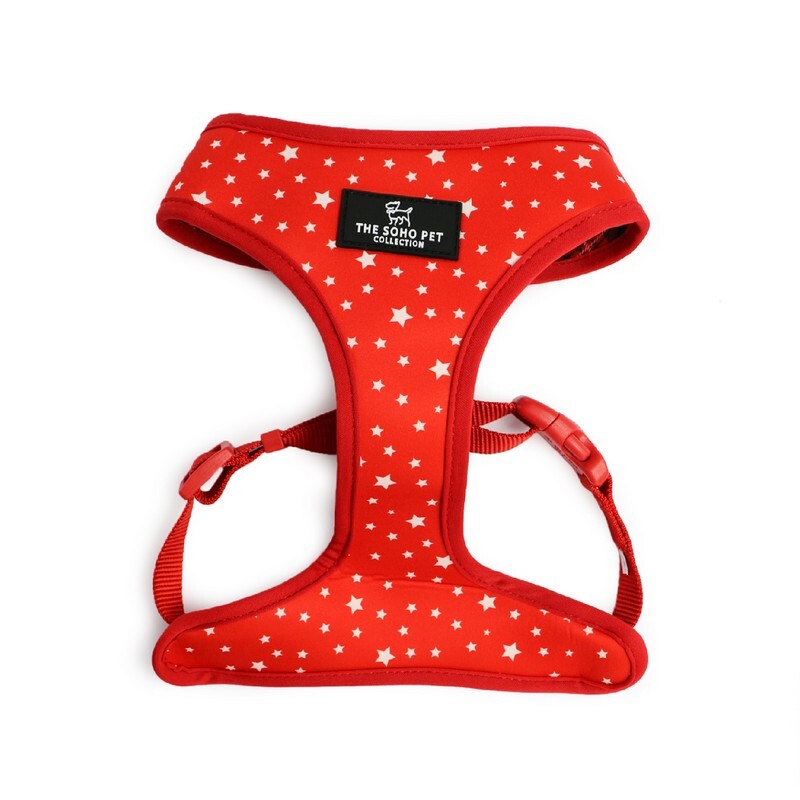 Ancol Soho Reversible Tartan/Star Red Harness Large
