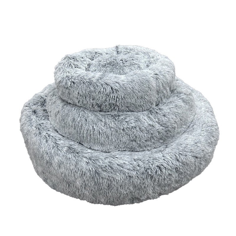 Ancol Sleepy Paws Super Soft Plush Donut Bed Slate Grey 50cm