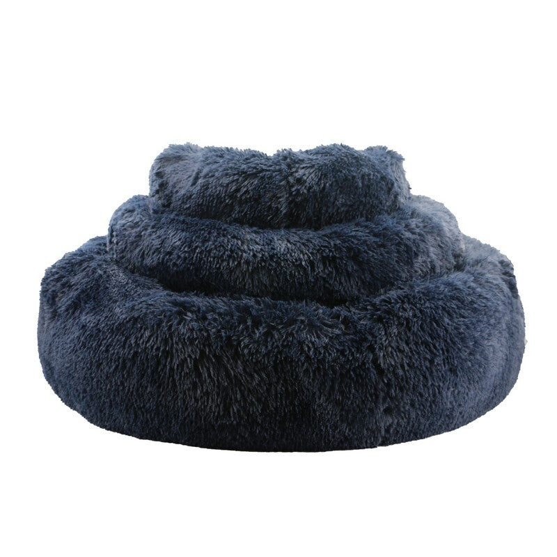 Ancol Sleepy Paws Super Soft Plush Donut Bed Navy 50cm