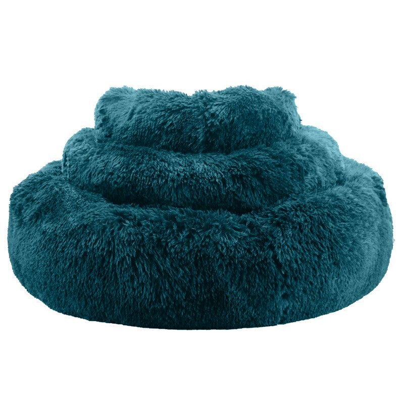 Ancol Sleep Paws Super Soft Plush Donut Bed Teal 50cm