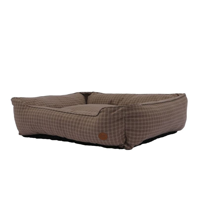 Ancol Sleepy Paws Classic Brown Check Square Bed Large 78cm x 90cm