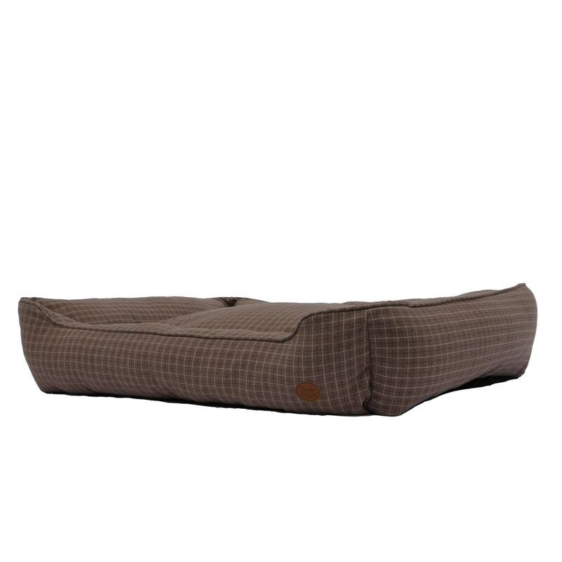 Ancol Sleepy Paws Classic Brown Check Square Bed Extra Large 84cm x 105cm