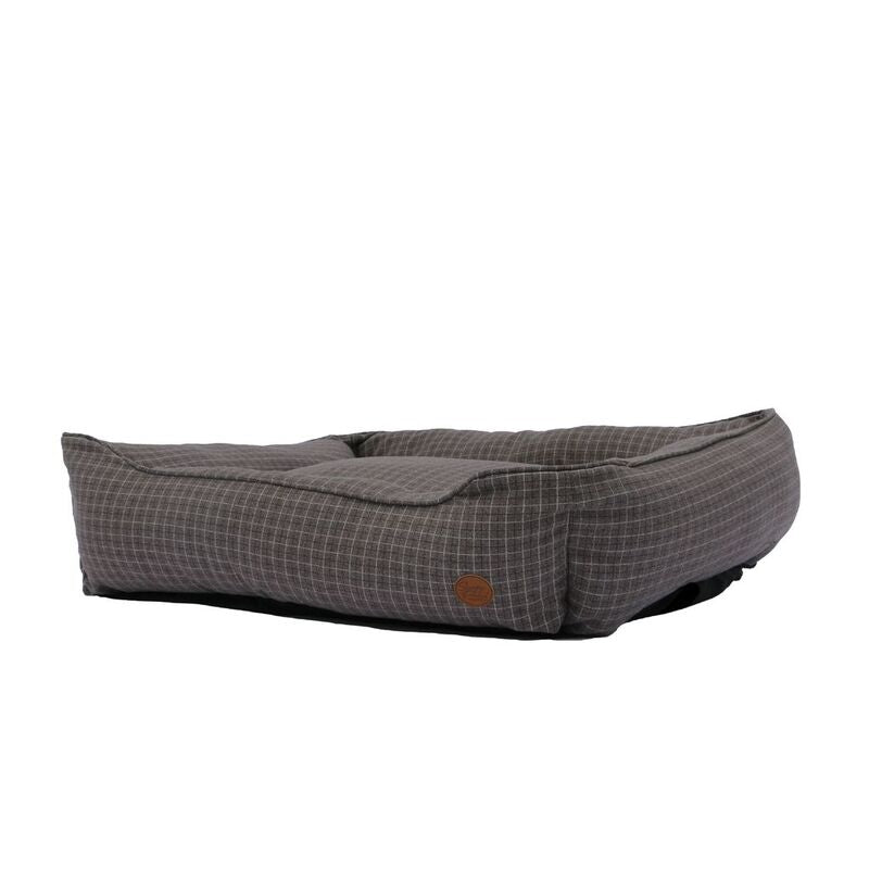 Ancol Sleepy Paws Classic Grey Check Square Bed Large 78cm x 90cm