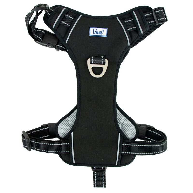 Ancol Viva Exercise & Travel Harness Black XLarge 80-120cm