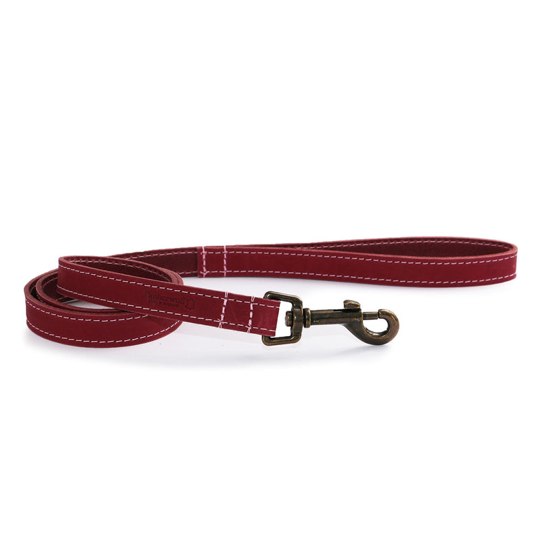 Ancol Heritage Timberwolf Leather Dog Lead Raspberry 19mm x 1m