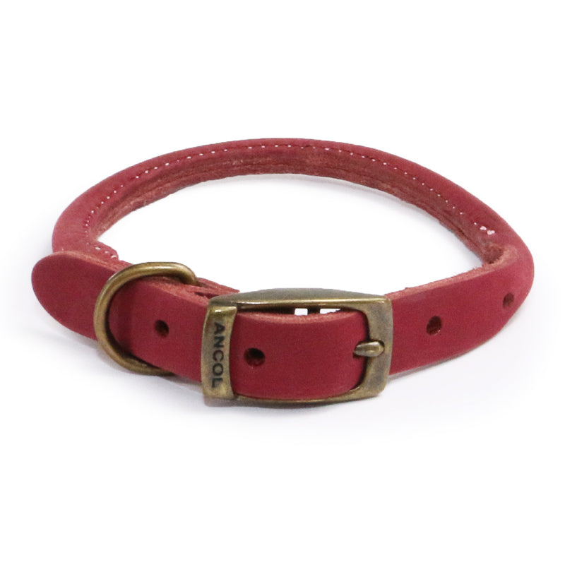 Ancol Timberwolf Round Sable Leather Dog Collar 50cm - 59cm