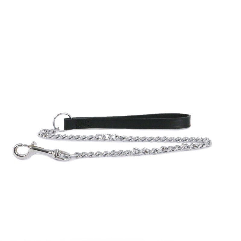Ancol Classic Collection Leather Chain Lead Heavy Black 80cm