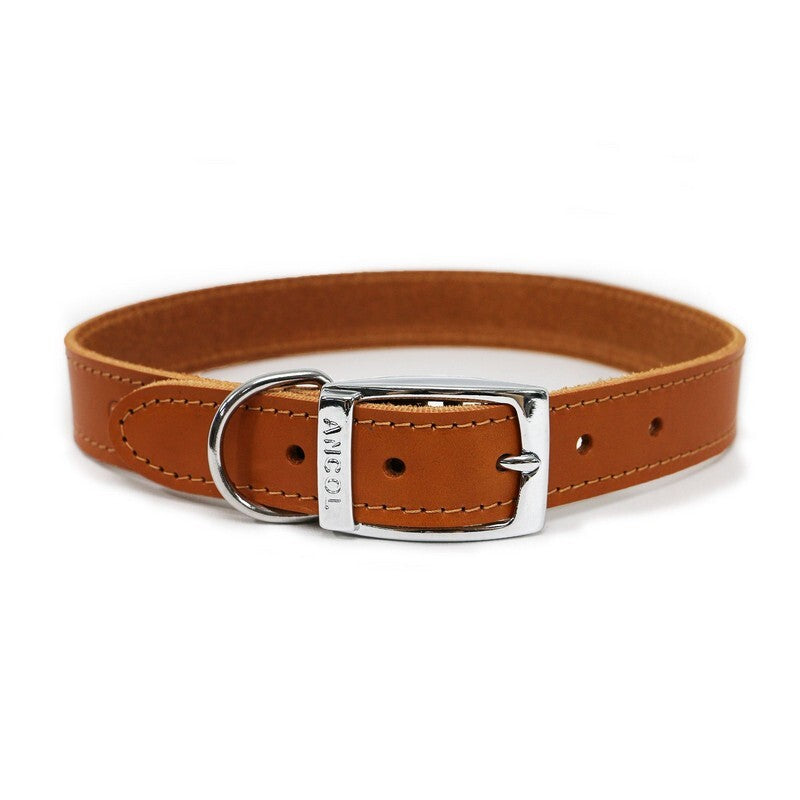 Ancol Classic Tan Sewn Leather Dog Collar 30cm