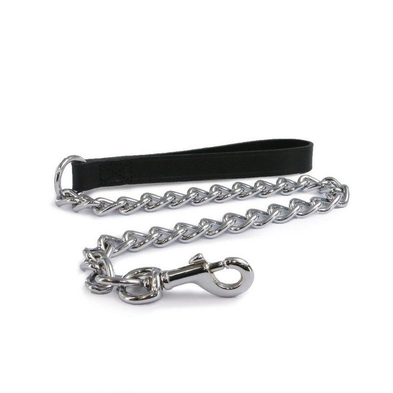 Ancol Classic Collection Leather Chain Lead Extra Heavy Black 80cm