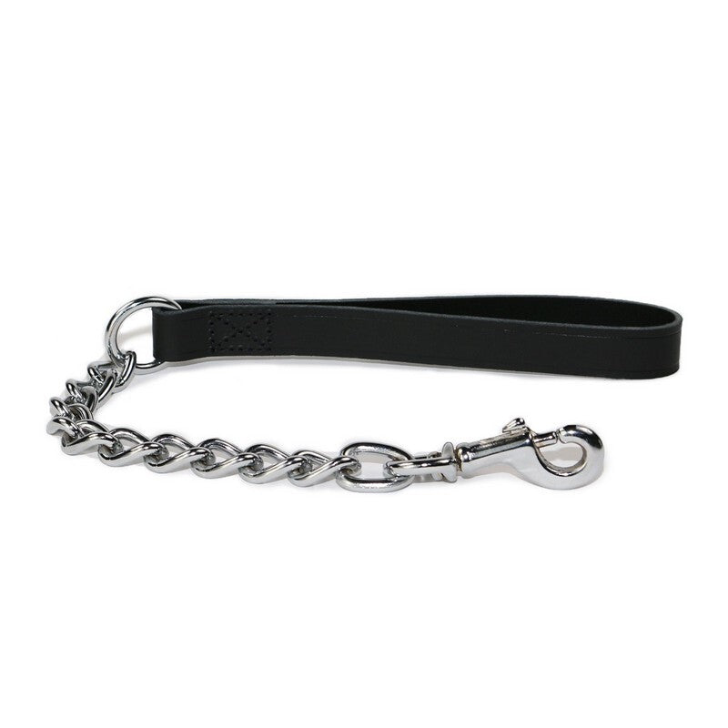 Ancol Classic Collection Leather Chain Lead Extra Heavy Black 50cm