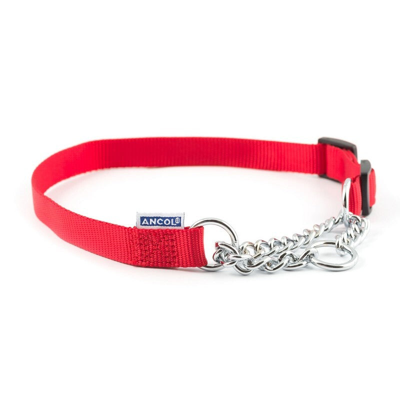 Ancol Nylon Chain Check Collar Red 60cm