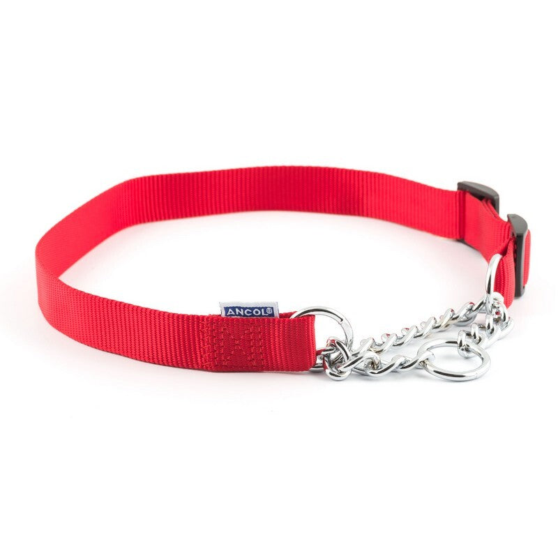Ancol Nylon Chain Check Collar Red 75cm