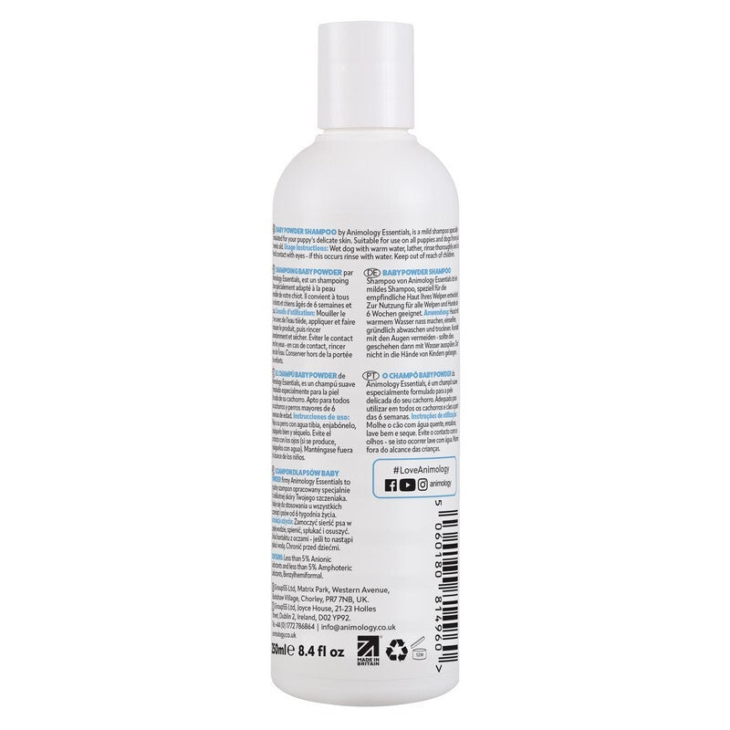 Animology Essentials Baby Powder Shampoo for Puppies 250ml x 5