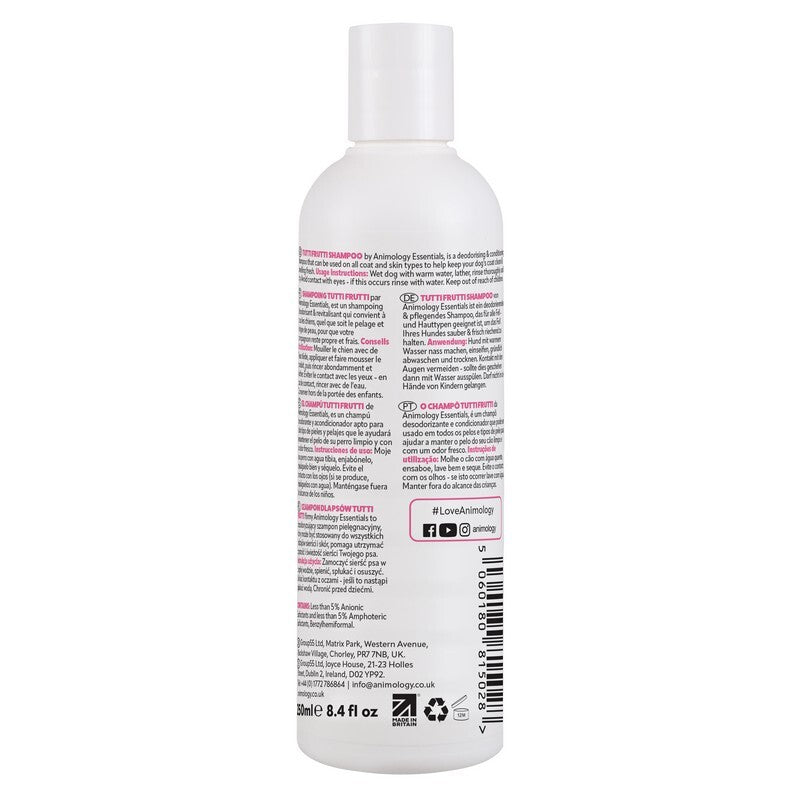 Animology Essentials Tutti Frutti Shampoo for Dogs 250ml x 5