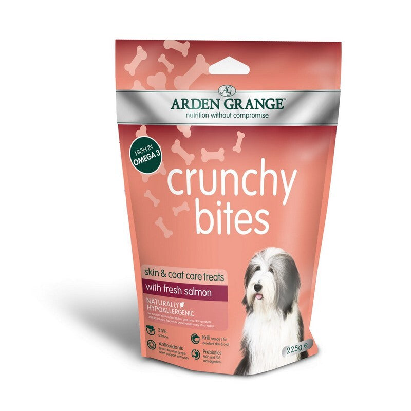 Arden Grange Crunchy Bites Salmon Dog Treats 225g