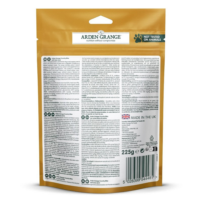 Arden Grange Crunchy Bites Duck Dog Treats 225g