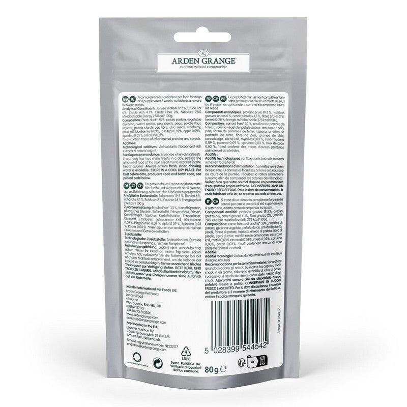Arden Grange Training Treats Grain Free Duck & Superfoods 80g x 10